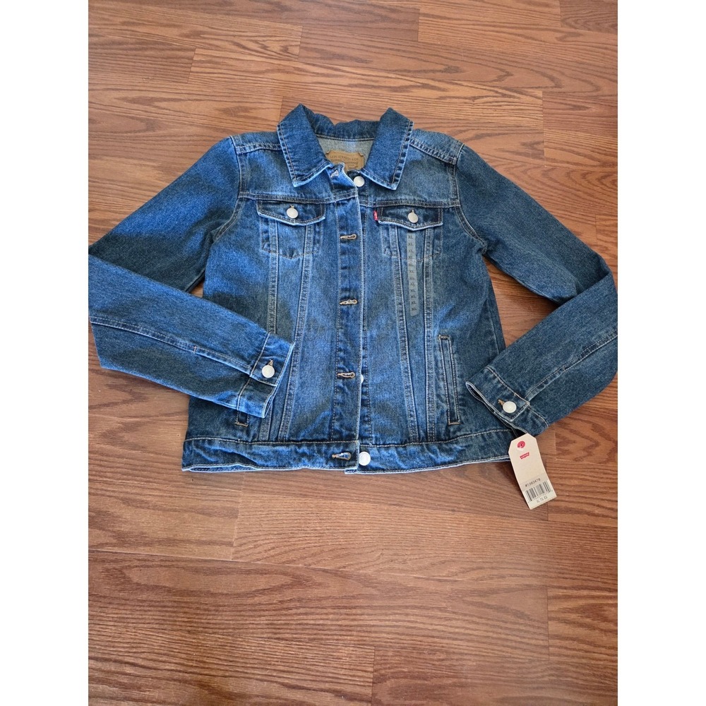 Levis Kids XL Blue Denim Trucker Jacket NWT 100% Cotton 1383478
